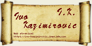 Ivo Kazimirović vizit kartica